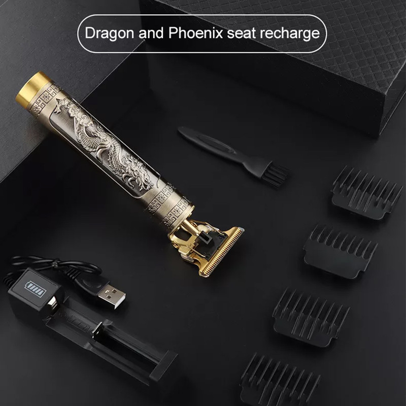 ✨ ماشین اصلاح شارژی Upgrade اصلی Vintage T9 | طرح اژدها ✨ — تصویر ۵